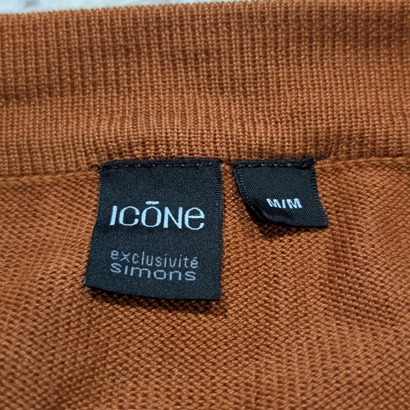 Simons Icone Open Front Cardigan Sweater - Rust Brown Orange - Picture 6 of 6